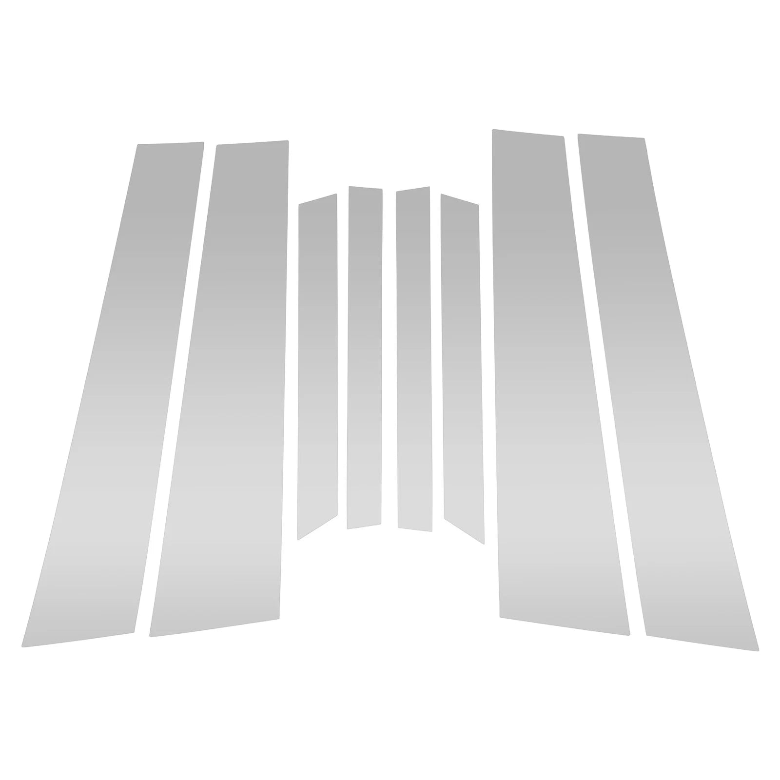 Set of 8 Door Pillar Window Trim for BMW X6 (2015–2019) Silver Tone