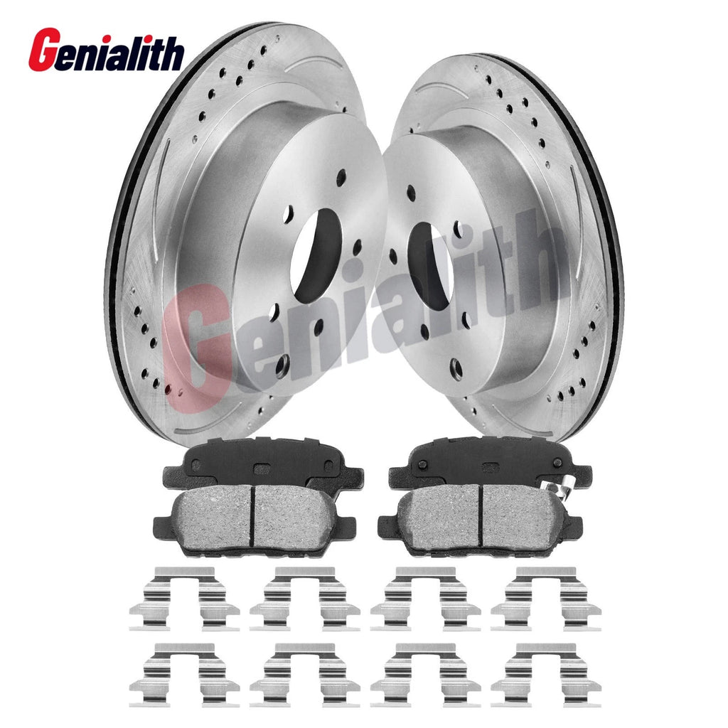 Rear Drilled Slotted Brake Rotors & Ceramic Pads for Infiniti Q50 Q70 Q70L QX70