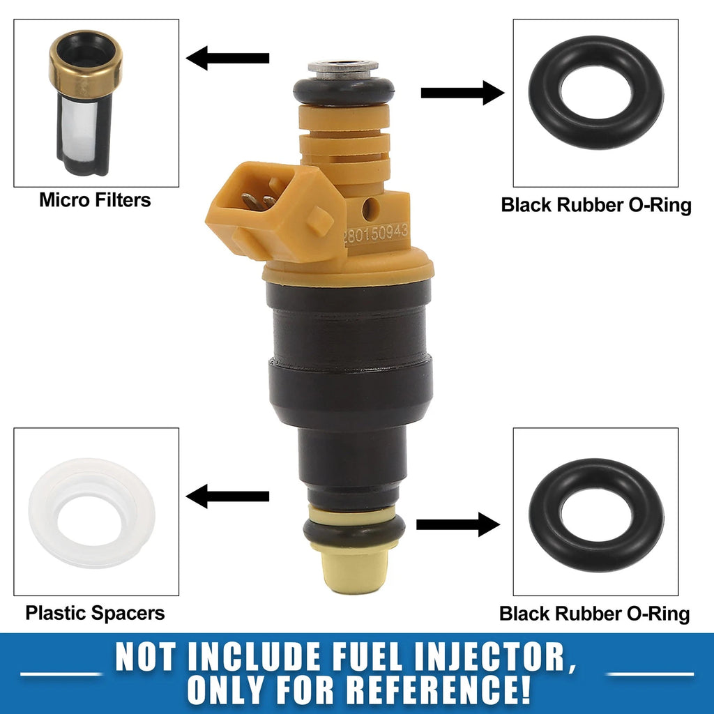 Set of 6 Fuel Injector O Rings Seals with Micro Filters for Nissan Sentra (2000–2003)