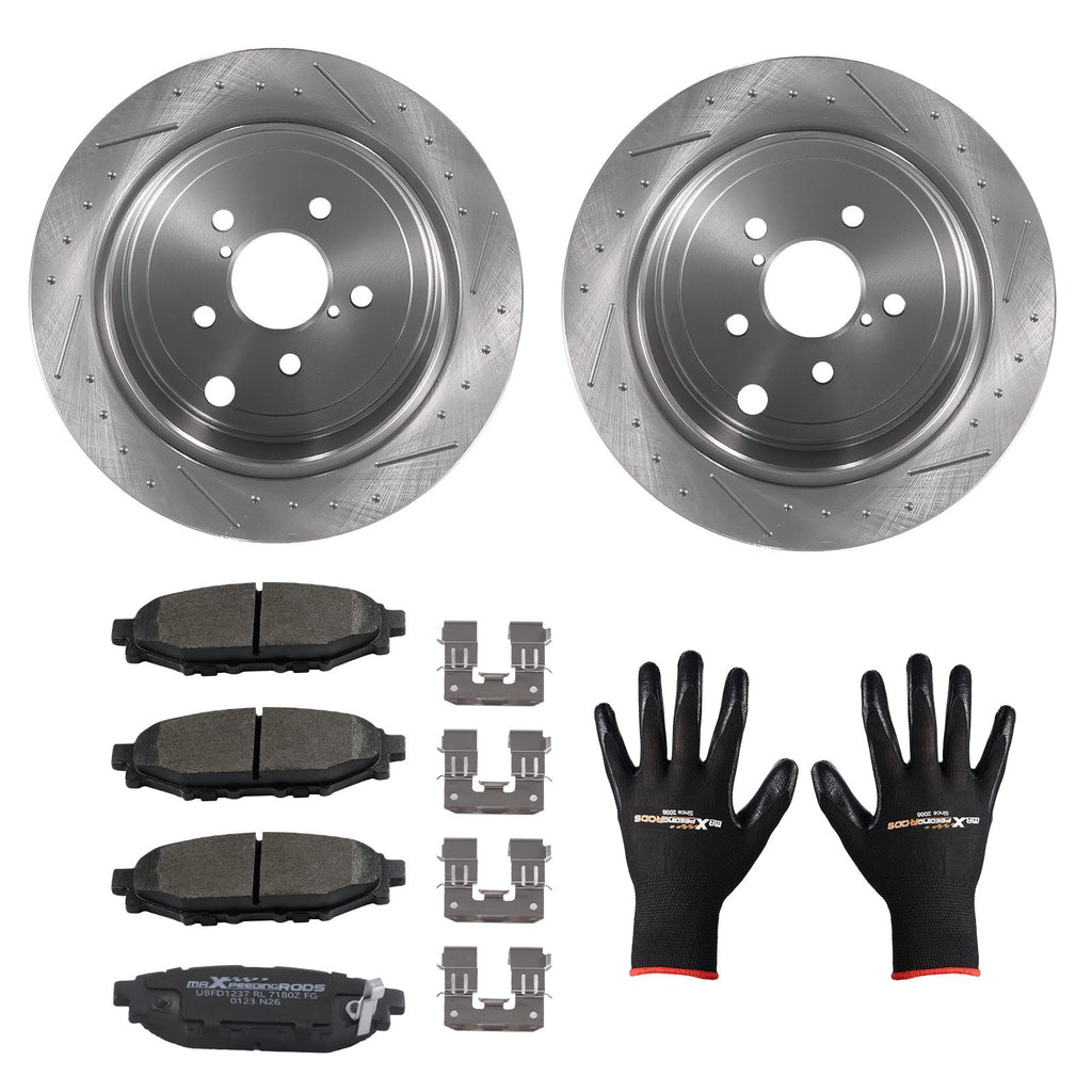 Set of 2 Rear Brake Rotors & Ceramic Pads for Subaru Legacy Outback (2010–2014) S31509