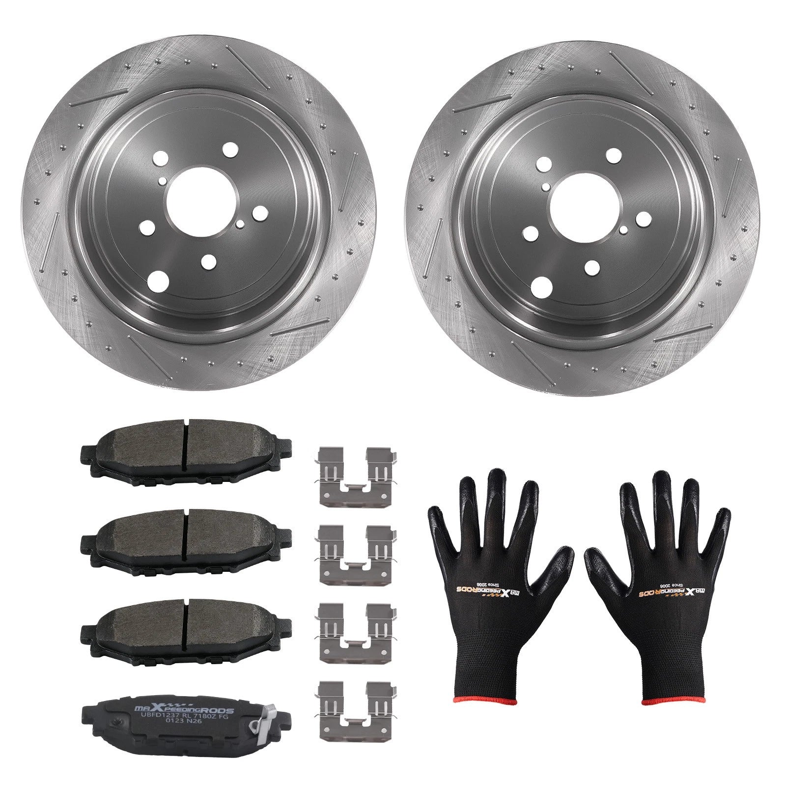 Set of 2 Rear Brake Rotors & Ceramic Pads for Subaru Legacy Outback (2010–2014) S31509