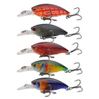 Set of 5 Floating Fishing Lures with Reinforcing Hook 10# 5.5g/6.5cm
