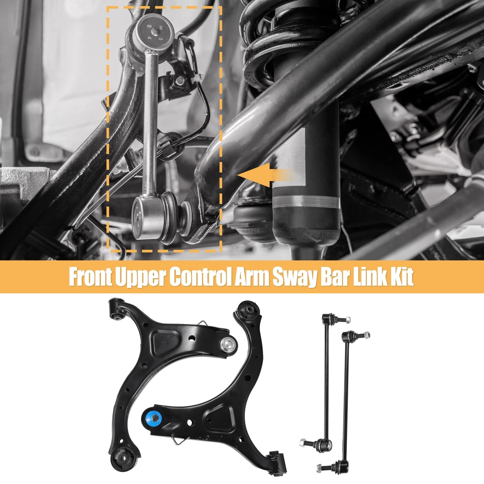 Set of 6 Front Lower Control Arms Sway Bars for Hyundai Santa Fe (2007–2012)