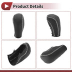 Gear Shift Knob Cover for Ford Fiesta (2011–2019) Black Beige Faux Leather