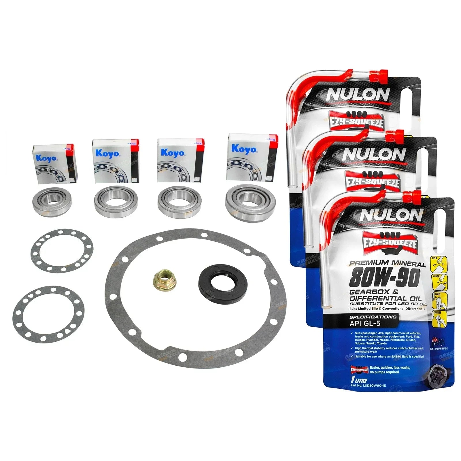 Front/Rear Diff Bearing Rebuild Kit + Oil for Landcruiser HJ45 HJ47 HJ60