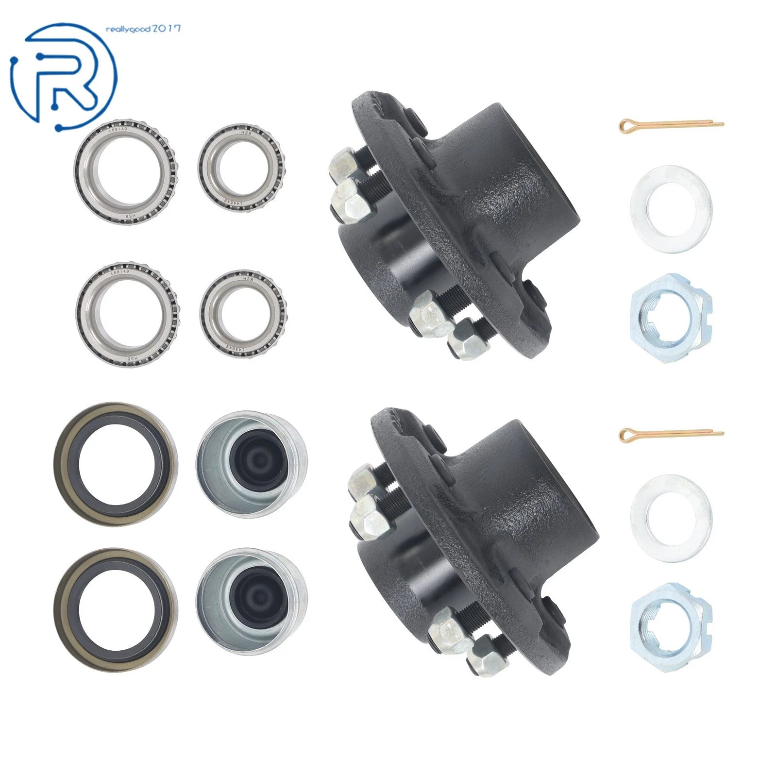 Set of 2 Trailer Hub Kits for 3500 lbs #84 Spindle (5 on 4.5")