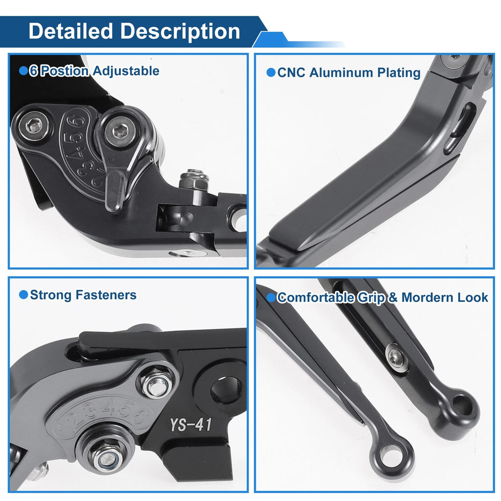 Adjustable Brake Clutch Levers for Suzuki GSXR150 (2017–2020) Titanium Tone