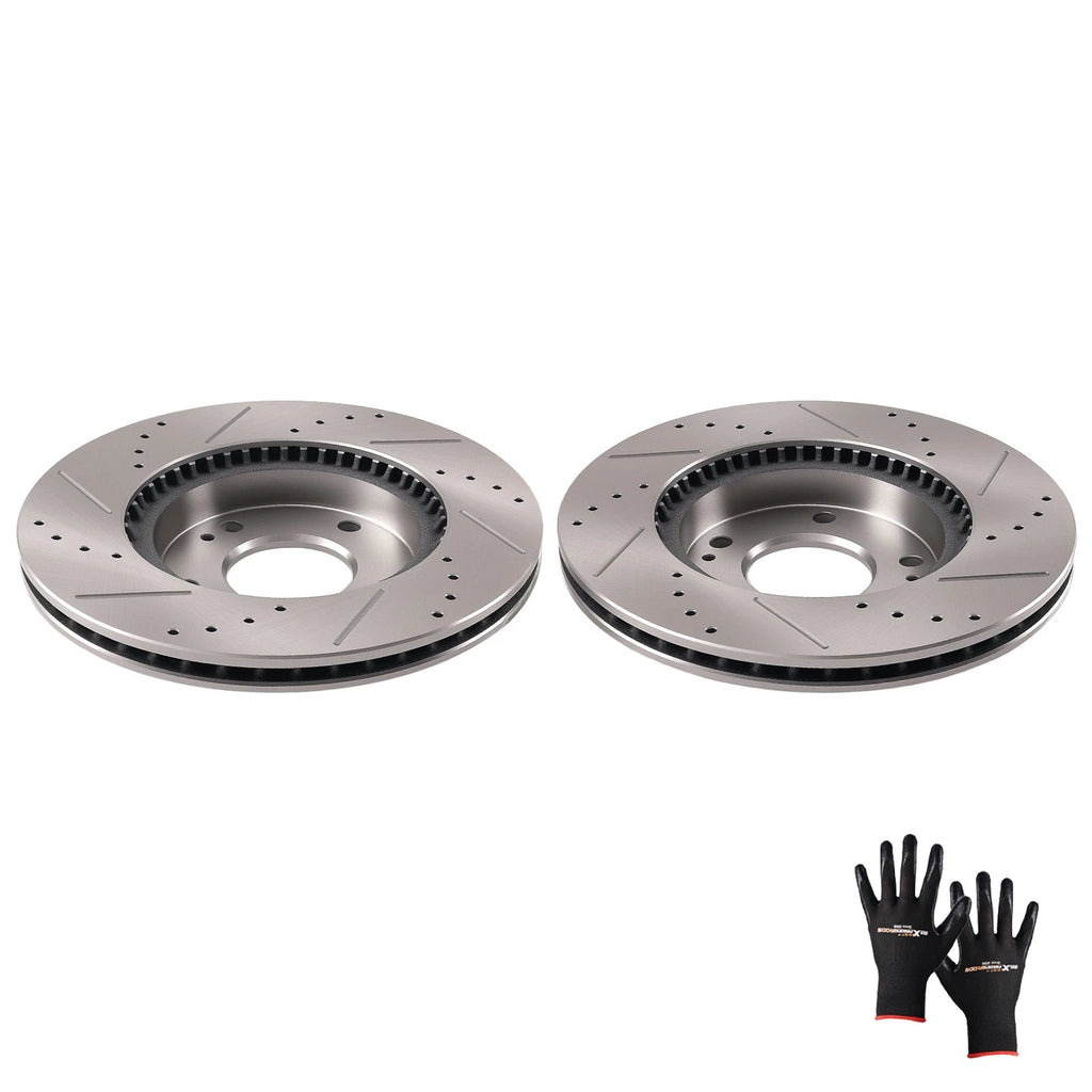 Set of 2 Front Brake Rotors for Hyundai Elantra (2011–2020) Veloster (2012–2021)