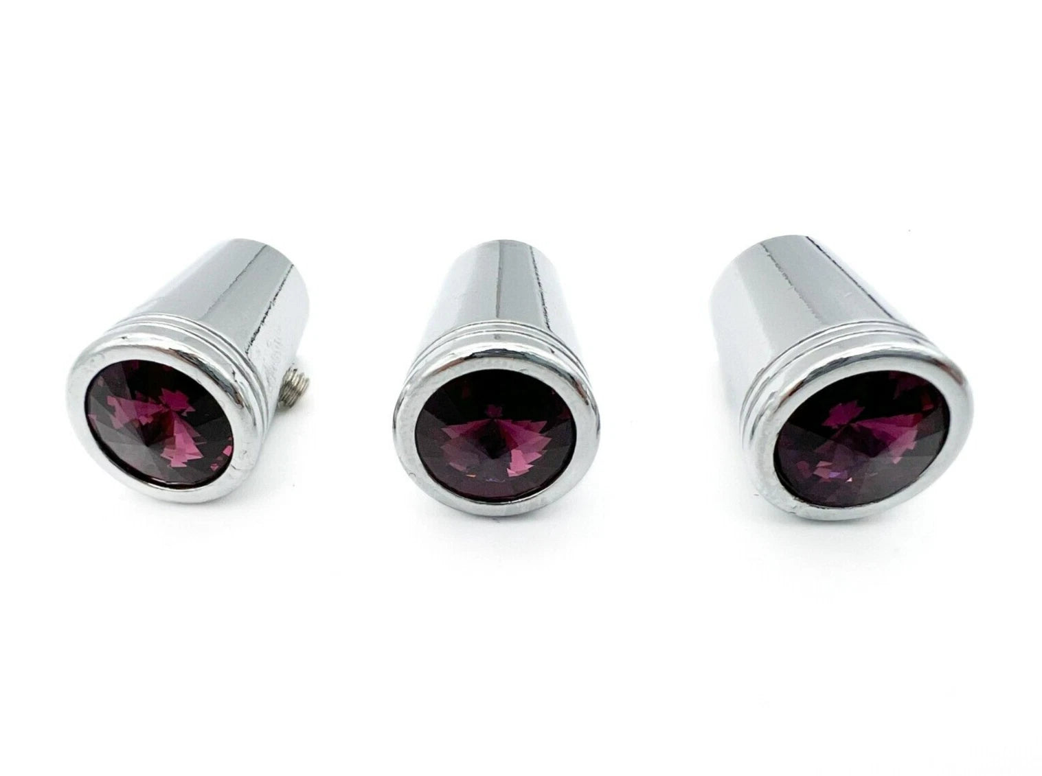 Mini Toggle Switch Extension Chrome Metal Purple Crystal for Kenworth (Set/3)