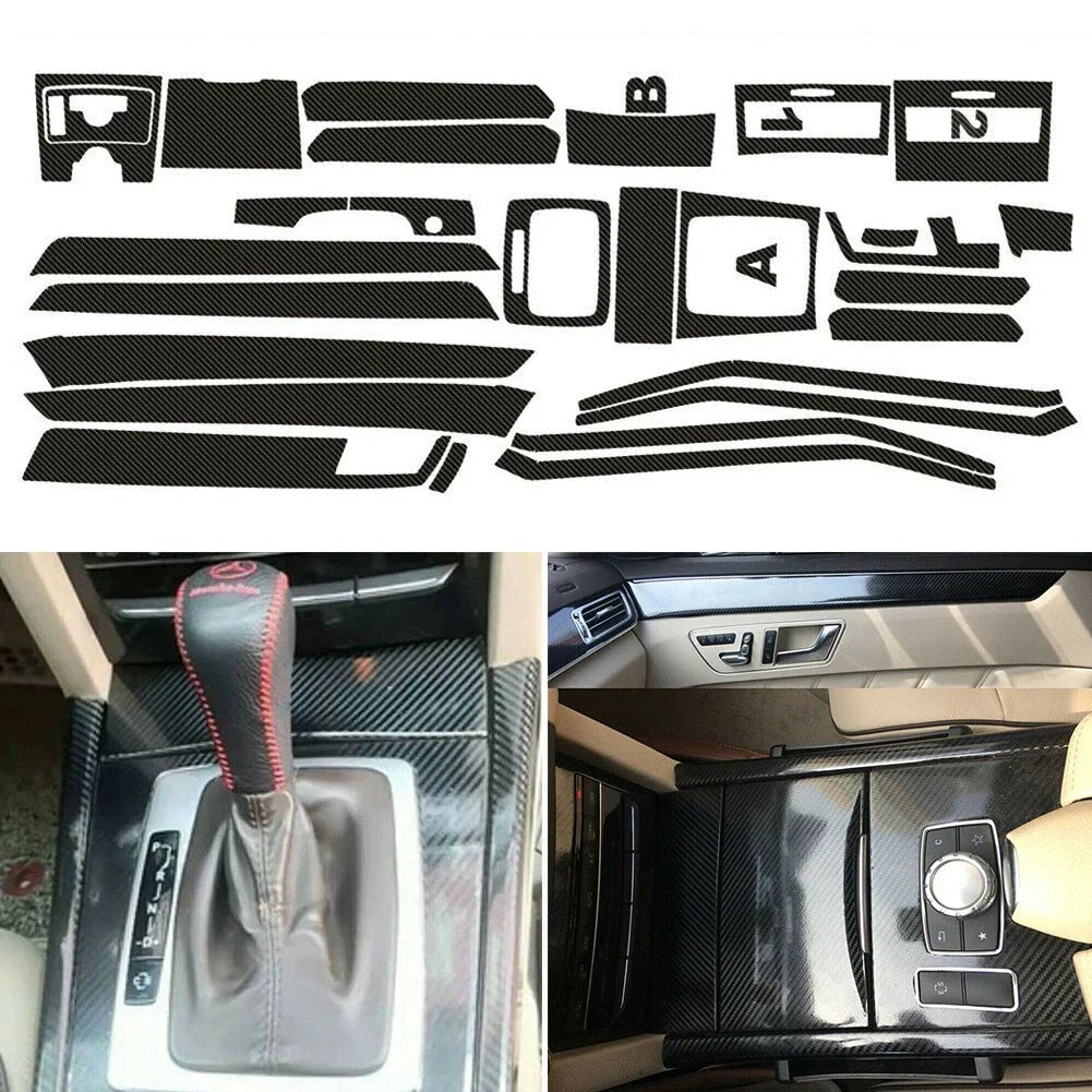 1 x Carbon Fiber Interior Trim Decals for Mercedes E-Class W212 (2009���2016)