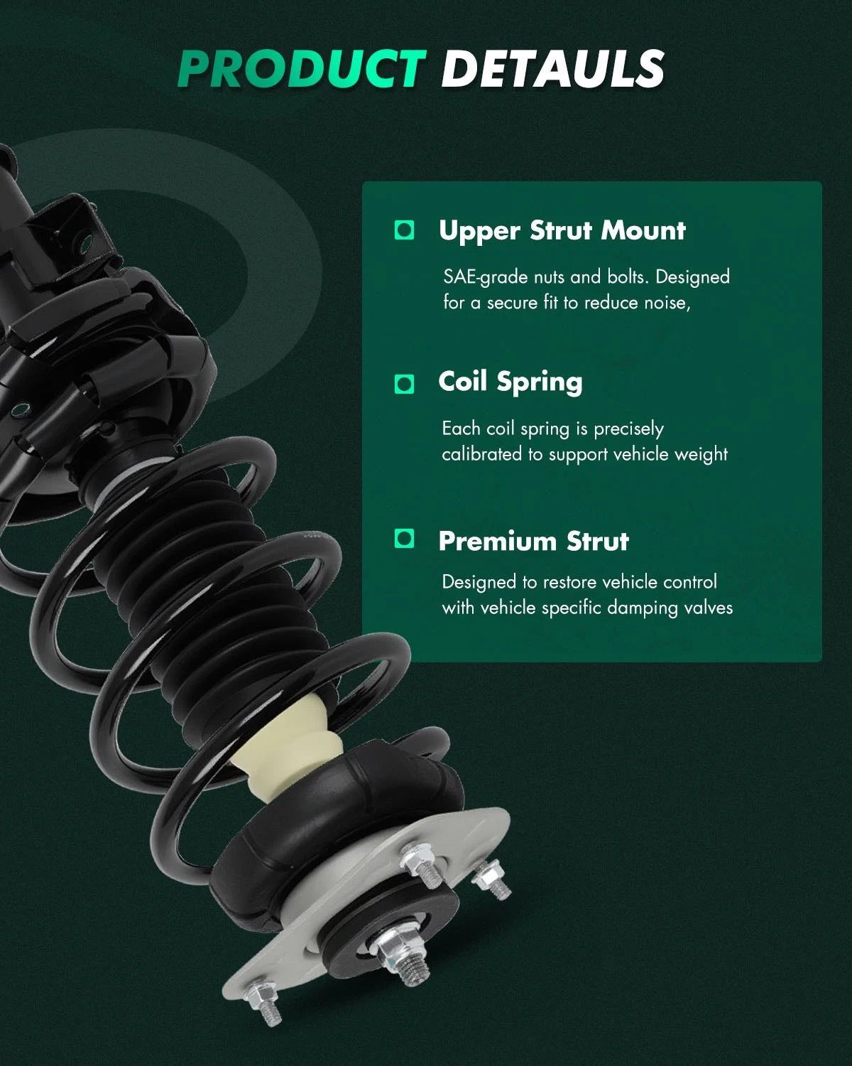 Front Complete Strut Shock Springs for Volvo V70 (2001–2002) XC70 (2003–2007)