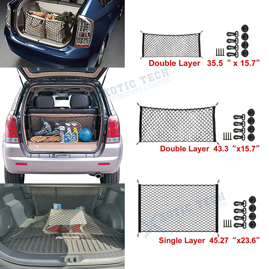 Rear Cargo Storage Net for Black Nylon for Car, Vans, SUVs (—)