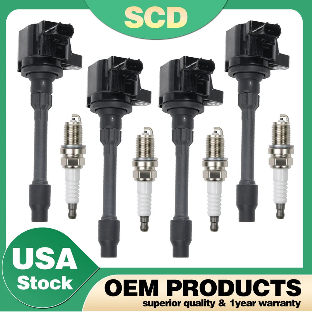 4X Ignition Coil & Spark Plug for Acura RDX TLX Honda Accord Civic (2013–2021)