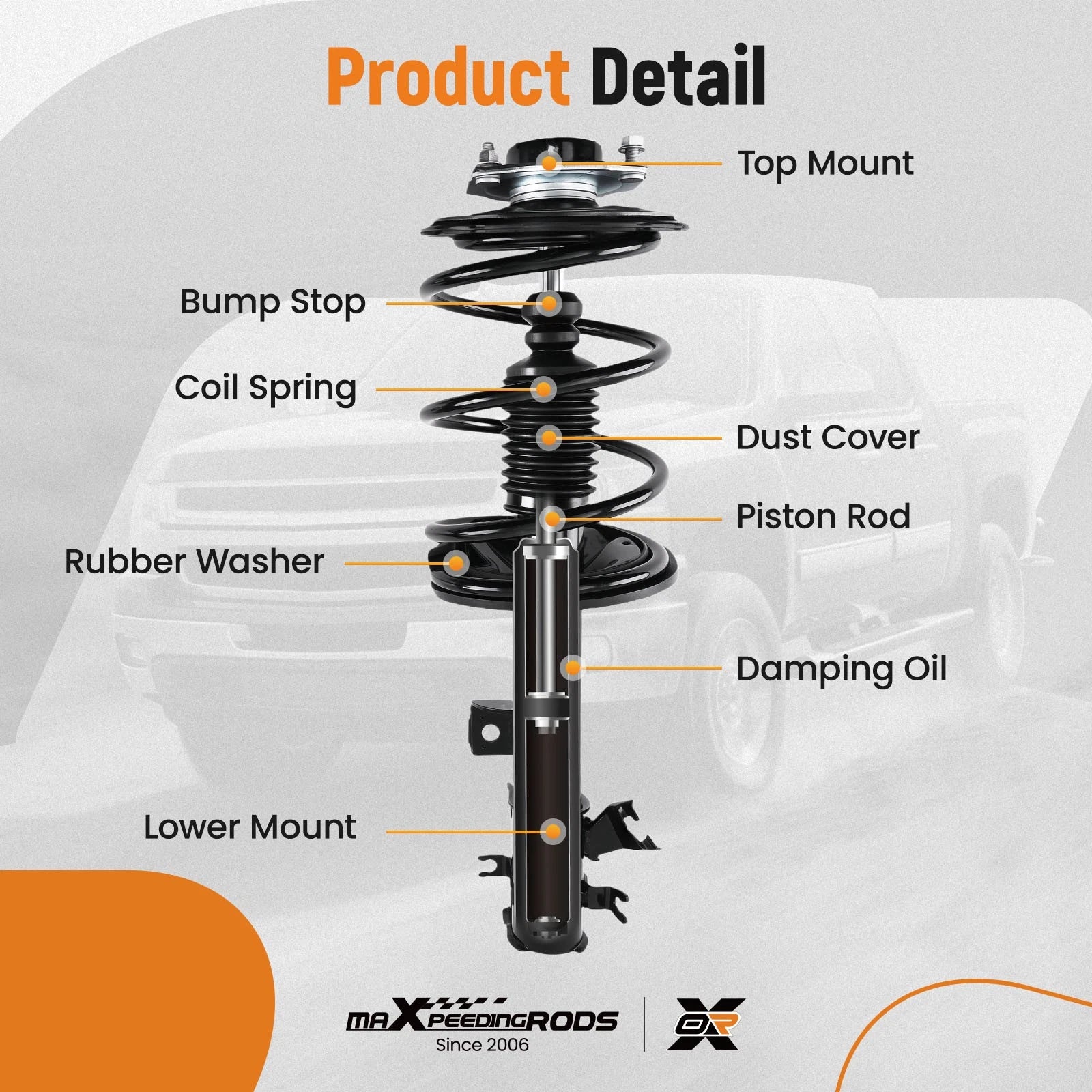 Front Complete Struts w/ Coil Springs for Infiniti FX35 (2003-2008)