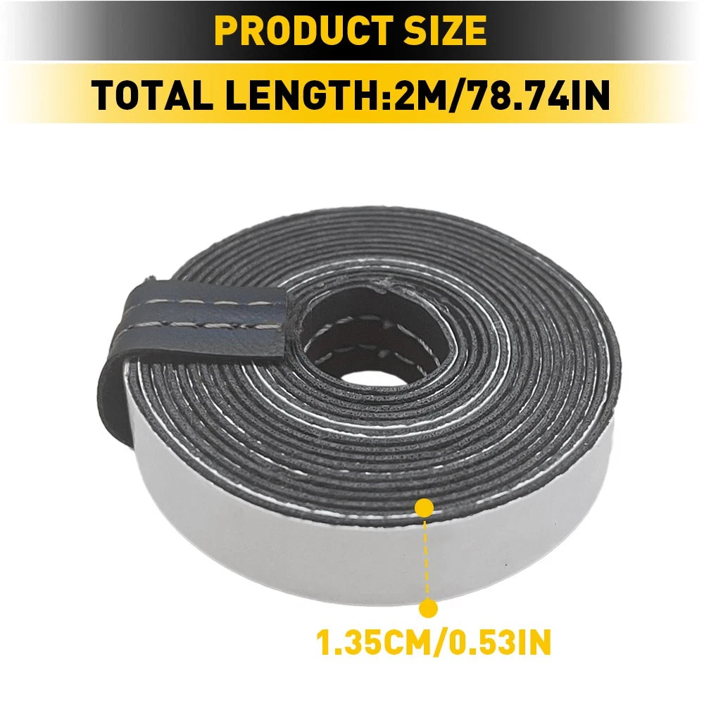 Set of 2 PU Leather Dashboard Door Trim Strips for Car