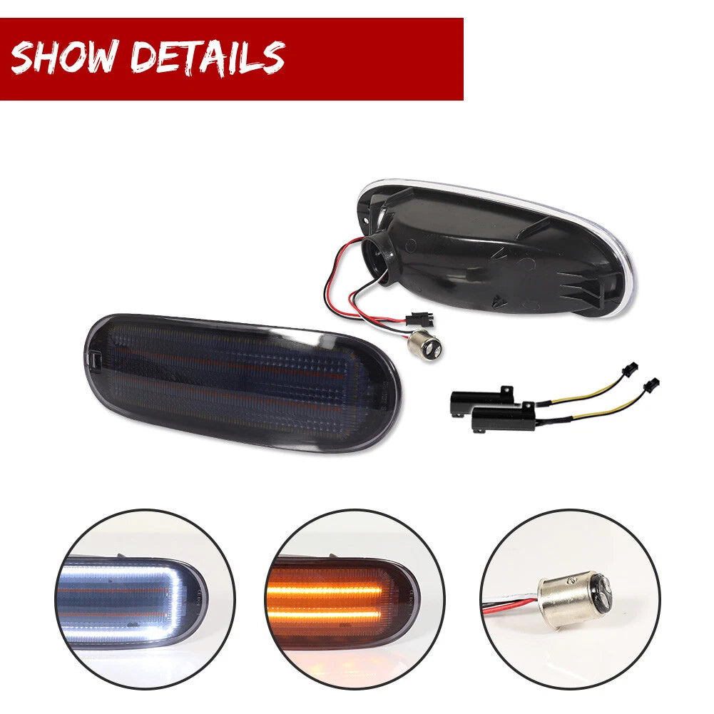 Smoke Switchback LED Front DRL Turn Signal Lights for VW Beetle (1998–2005)