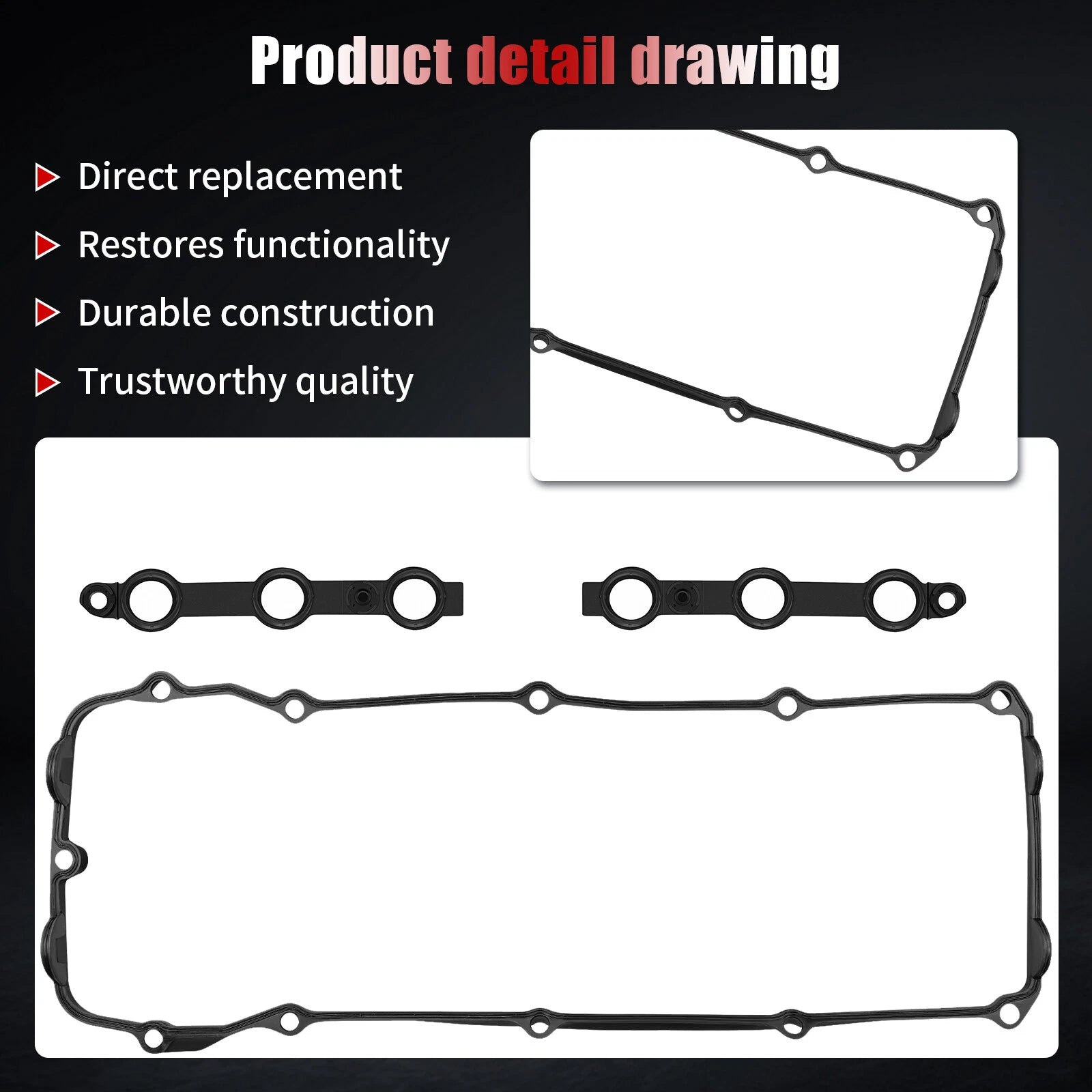 Valve Cover Gasket Set for BMW 325Ci 330Ci X3 X5 325xi 330i 525i (2002–2006)