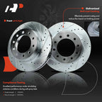 Front Side Drilled Brake Rotors for Ford F-350 F-450 F-550 Super Duty