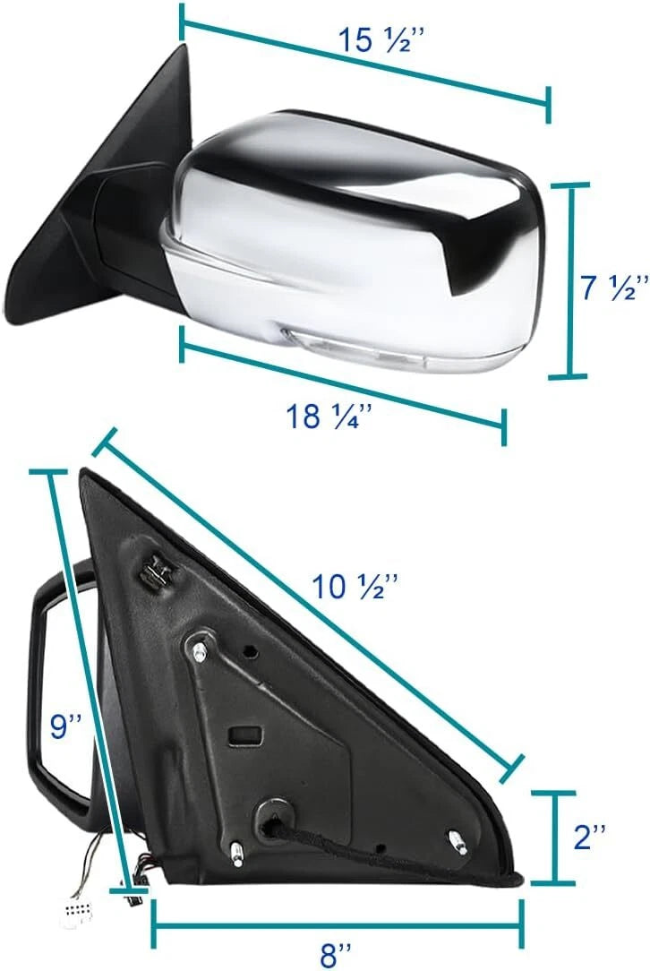 Power Folding Left Side Mirror Cover w/ Signal for Ram 1500 (2013–2019)