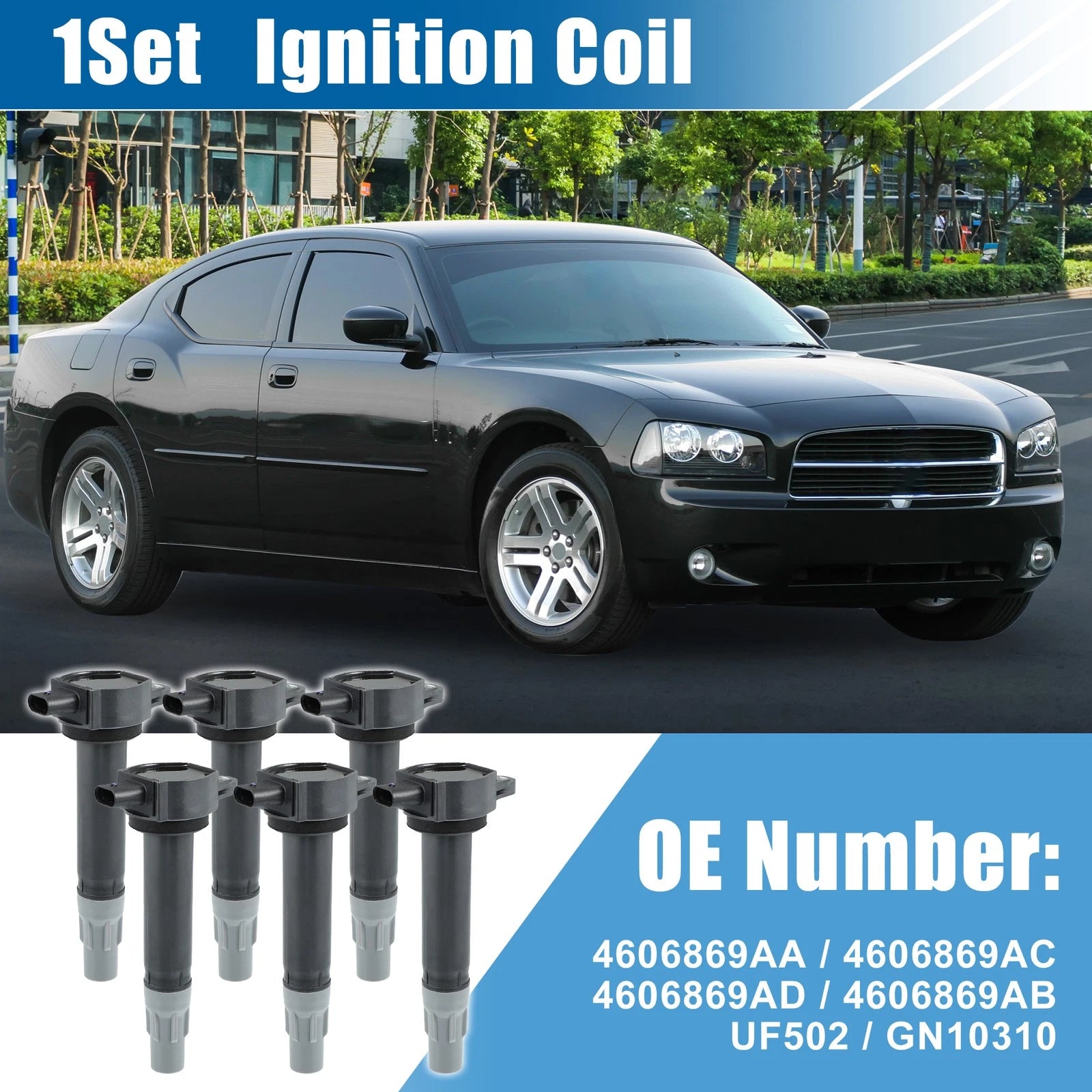 6X Ignition Coil for Dodge Charger, Chrysler 2.7L 3.5L 4.0L V6 (2006–2010) 4606869AA