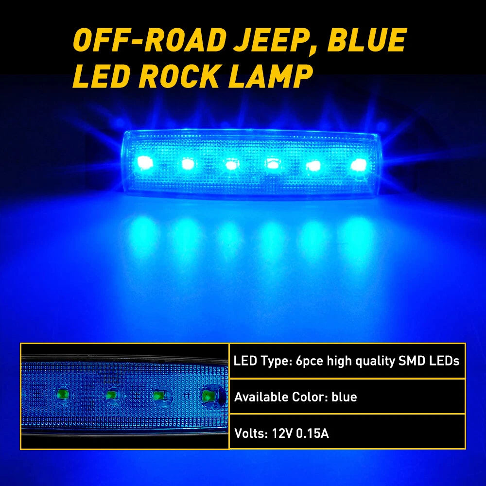 10X Blue LED Underglow Lights for Jeep ATV Truck