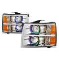 RGB LED Halo Headlight for Silverado 1500-3500 (2007–2013) Chrome