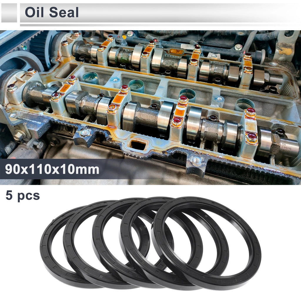Set of 5 Oil Seal Rotary Shaft Seals Nitrile Rubber 90x110x10mm