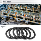 Set of 5 Oil Seal Rotary Shaft Seals Nitrile Rubber 90x110x10mm