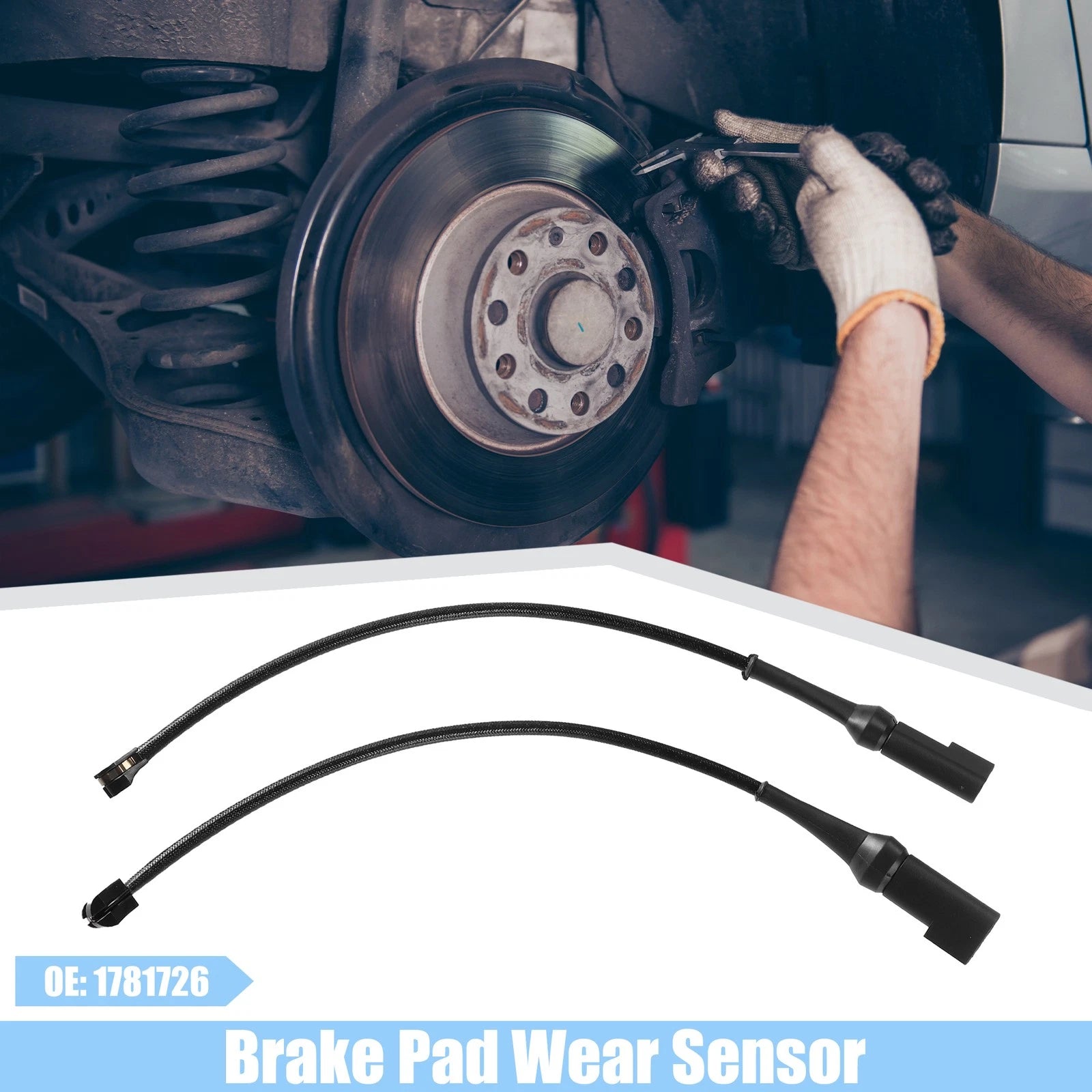 2X Front Brake Pad Sensor for Ford Transit  - Plastic Rubber Black