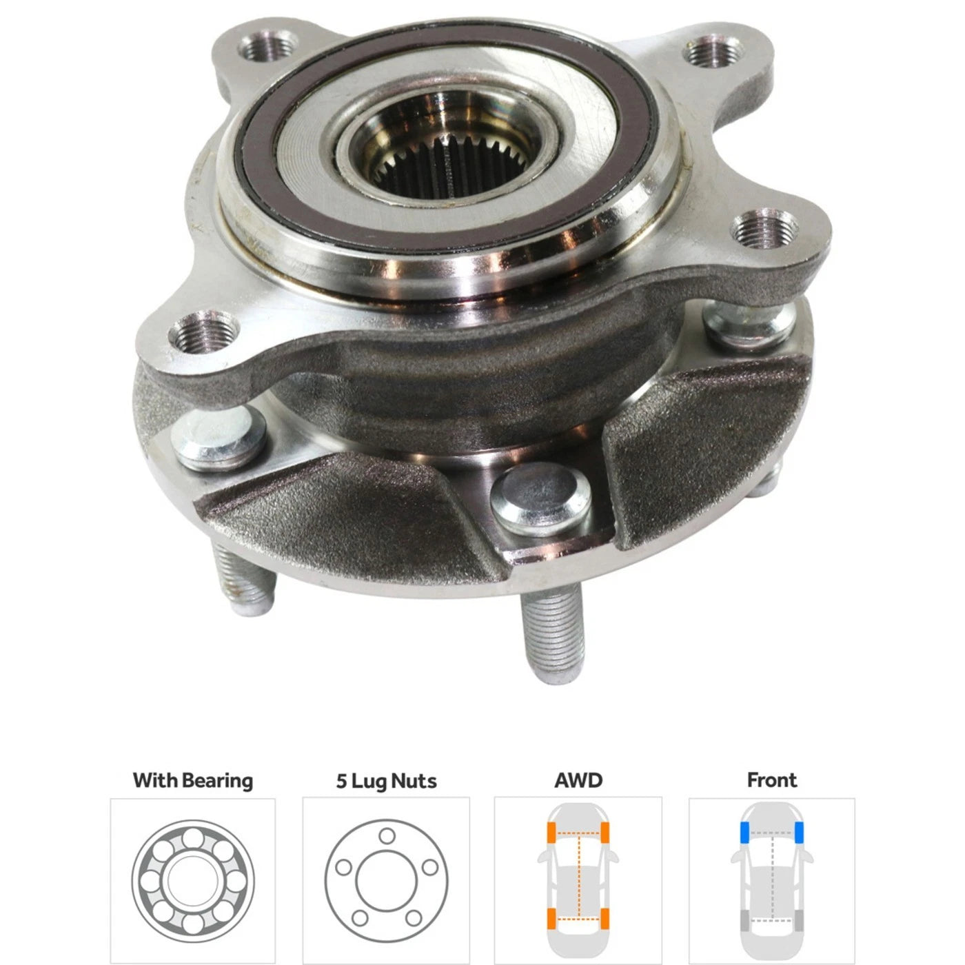 Set of 2 Wheel Hubs for Lexus IS250 (2006–2015) AWD