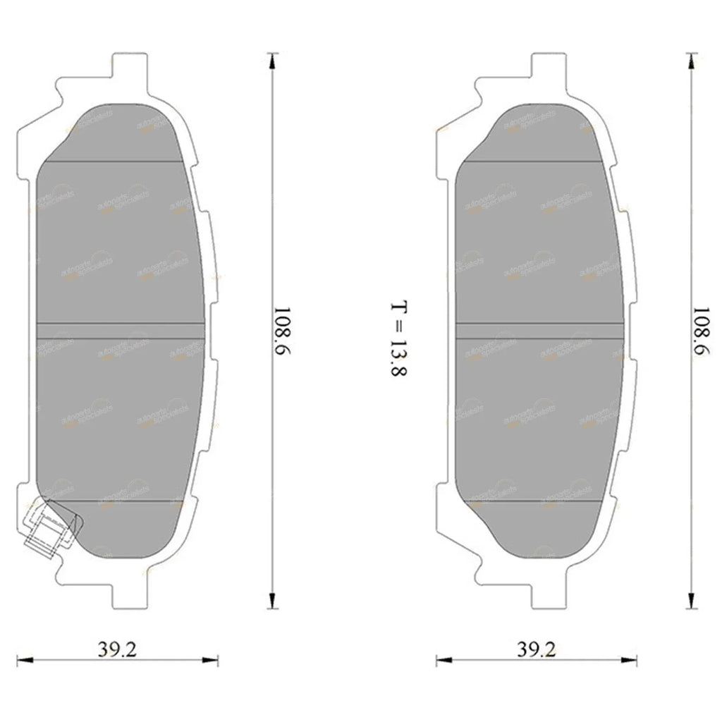 Rear Disc Brake Pad Set for Subaru Forester (2003-2008)