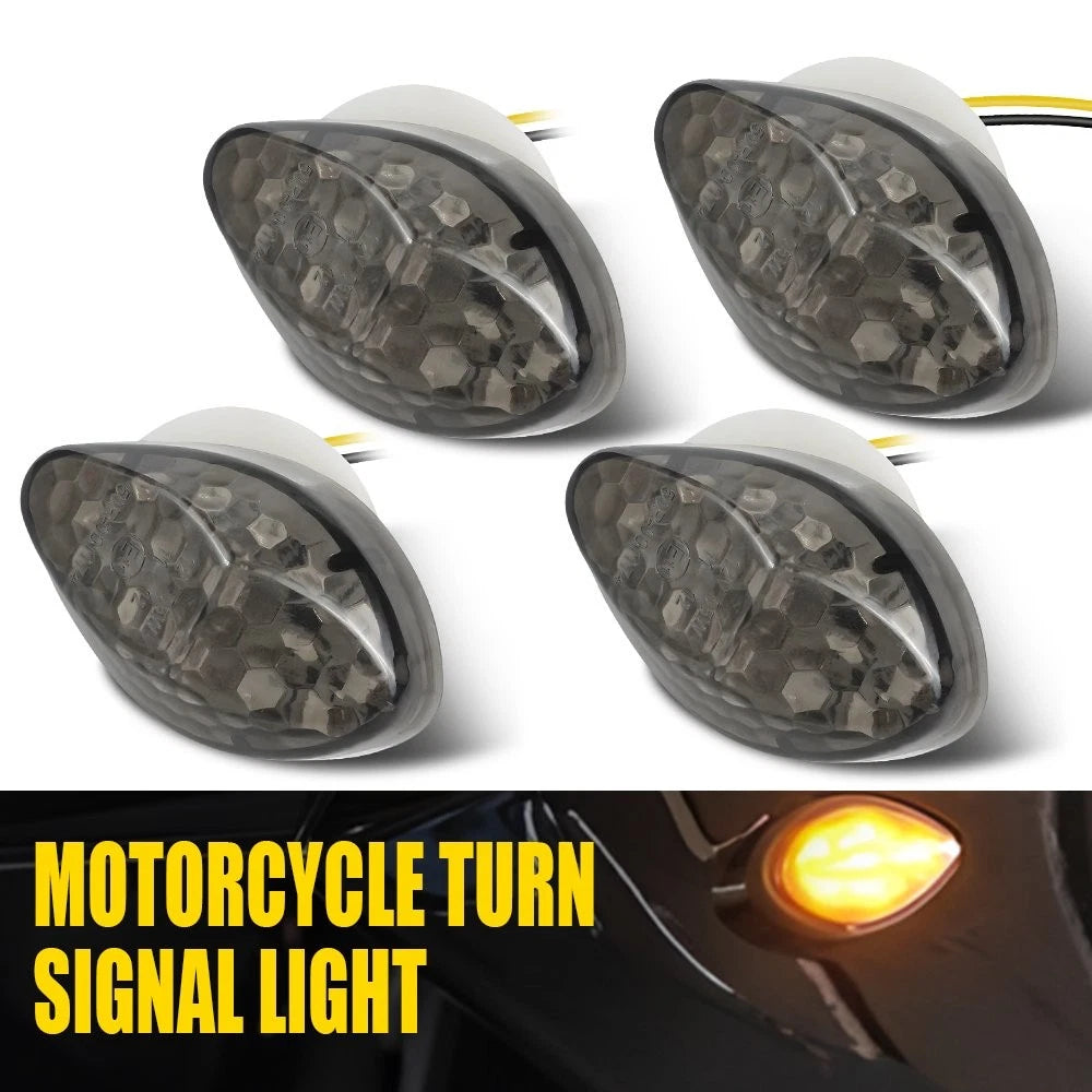 4X LED Turn Signal Indicator Lights for Suzuki Kawasaki Honda (12V)