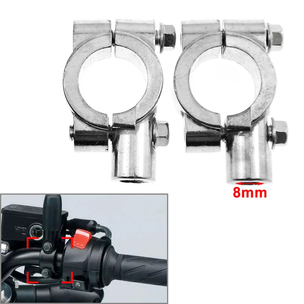 22MM M8 Chrome Motorcycle Handlebar Mirror Mount Clamp