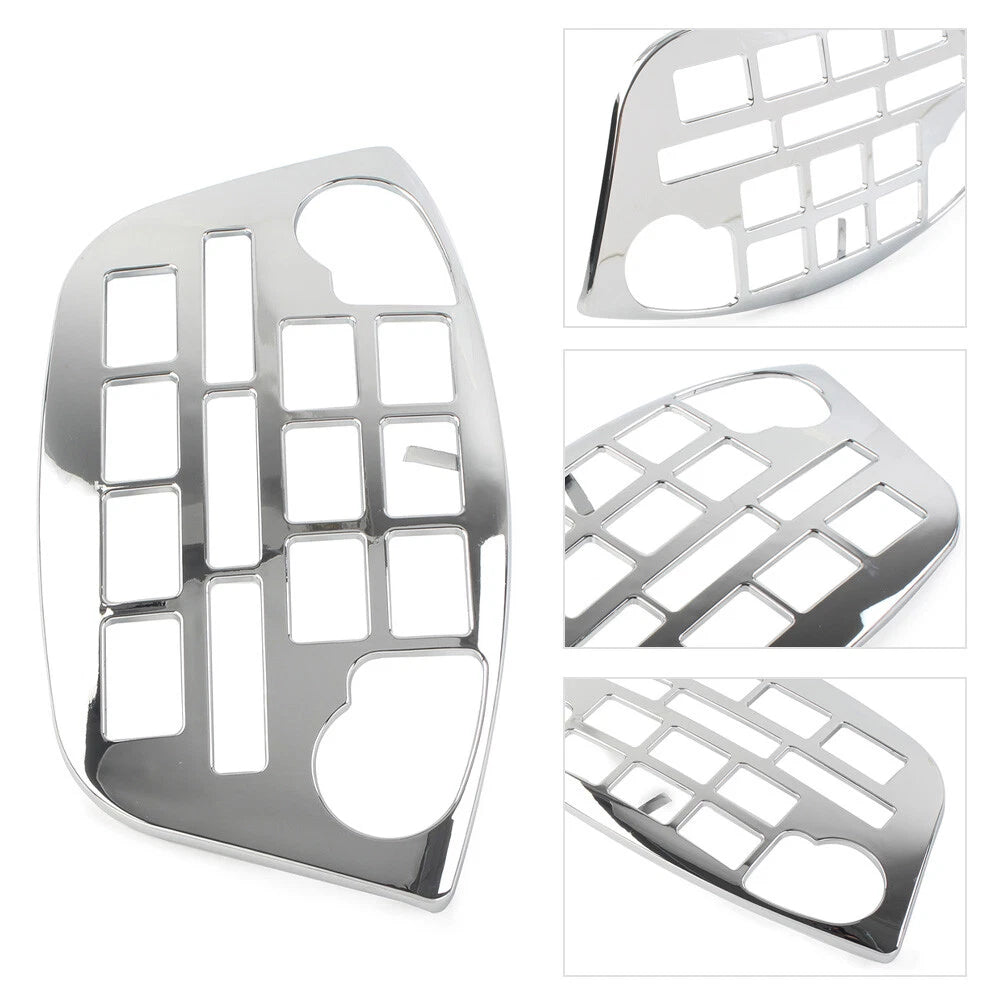Pair ABS Plastic Radio Accent Panel for Honda Goldwing GL1800 (2001–2011) Chrome