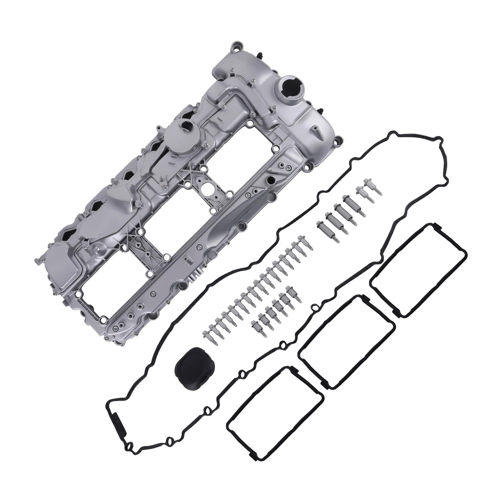 Aluminum Valve Cover with Gasket & Oil Cap for BMW 335i 535i 640i 740i (2011–2019)