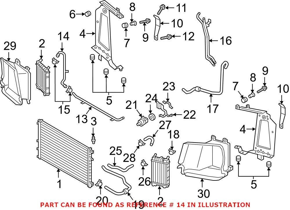 Genuine OEM Left Radiator Coolant Hose 4M0122902H for VW Audi