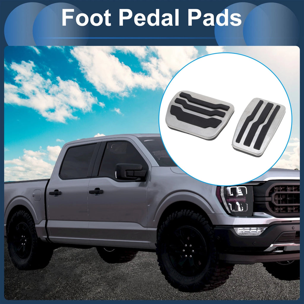 Set of 1 Automatic Footrest Pedals Cover for Ford F150 (2009–2014) Silver Tone