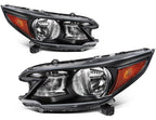 Pair of Black Reflector Headlights for Honda CR-V (2012–2014)