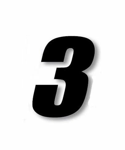 3" Supercross Racing Number Decal for One Industries (6")