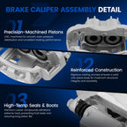 Rear Brake Calipers with Brackets for Ford F-250 F-350 (2000–2004)