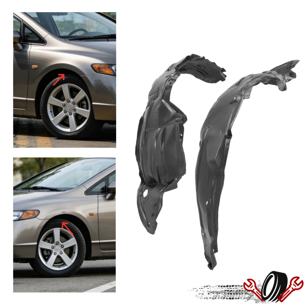 2X Inner Fender Liners for Honda Civic Coupe (2006–2011)