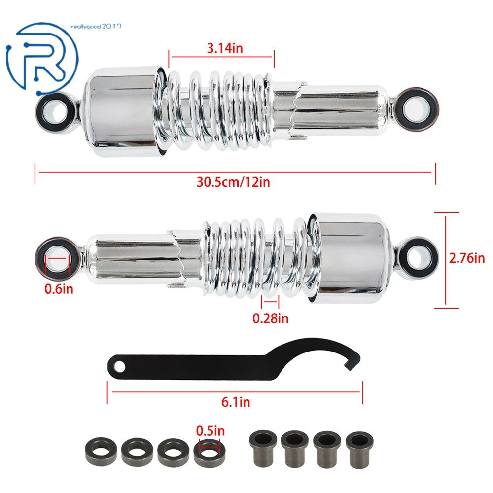 Pair of Rear Suspension Shock Absorbers for Sportster 883 1200 (267mm/10.5")