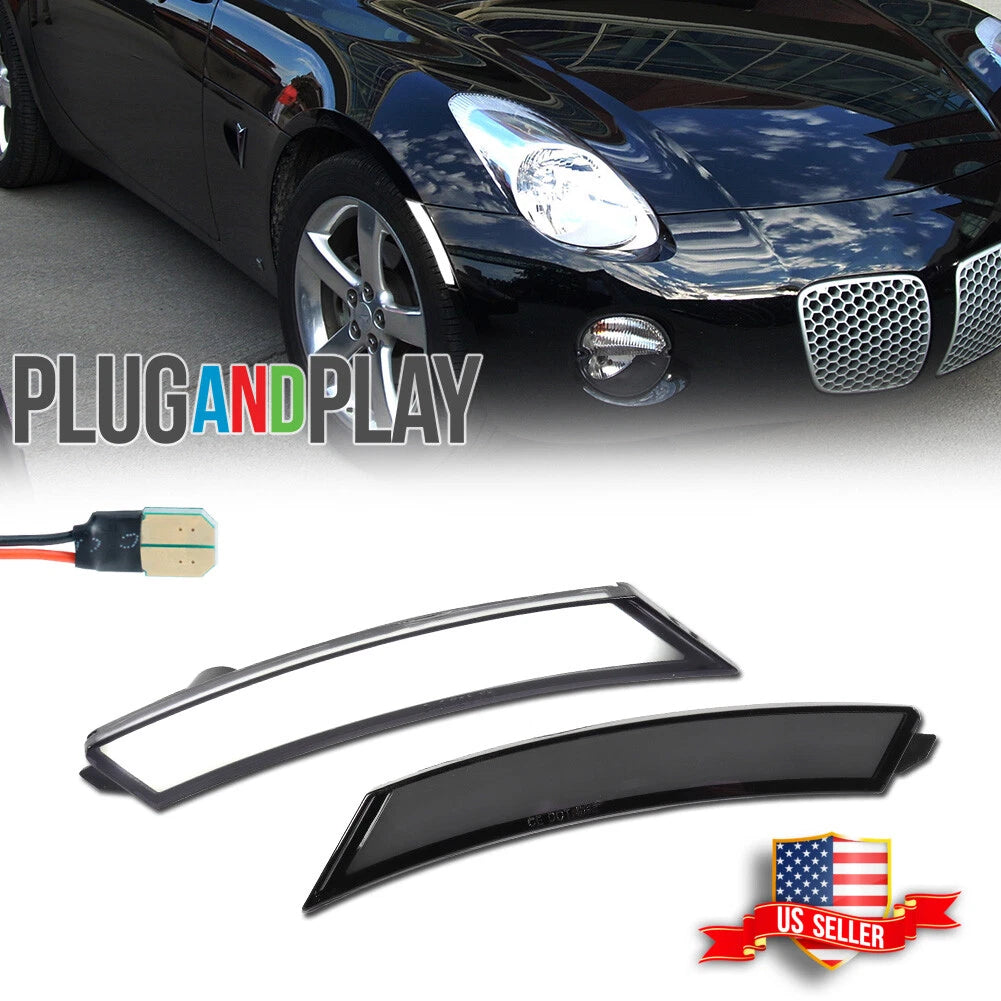 Smoked White LED Front Sidemarker Lights for Pontiac Solstice & Saturn Sky (2006–2010)