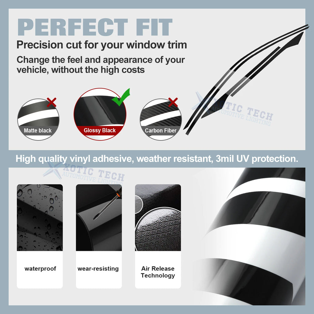 Chrome Delete Blackout Window Precut Vinyl Cover for Honda Civic (2016-2021)
