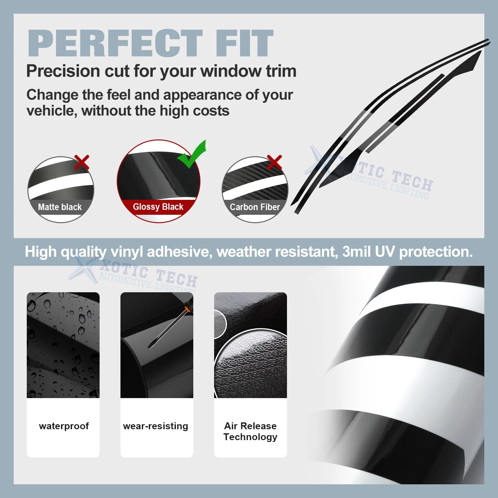 Chrome Delete Blackout Window Precut Vinyl Cover for Honda Civic (2016-2021)