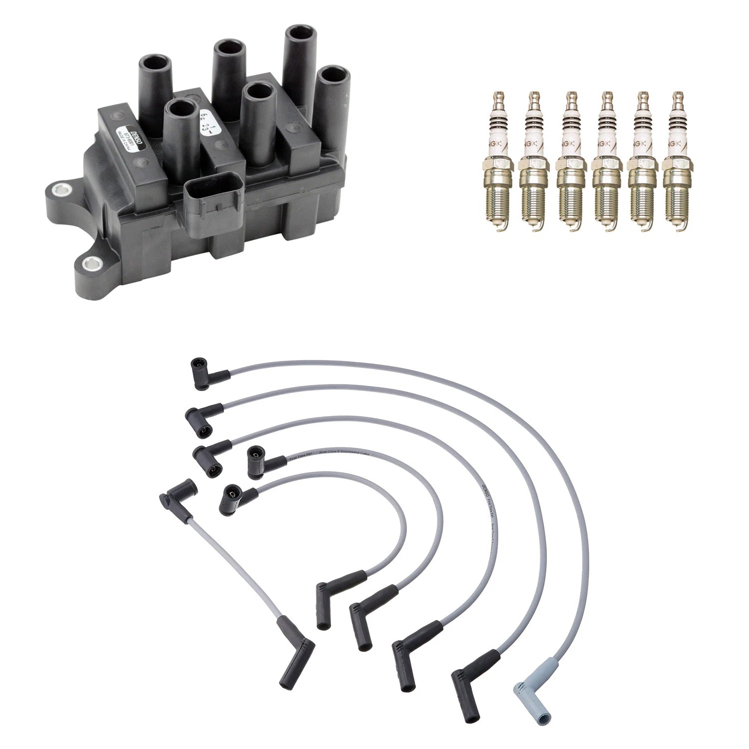 Denso Ignition Coil Wires & 6 NGK Iridium Spark Plugs Kit for Sable V6 (1996–2005)