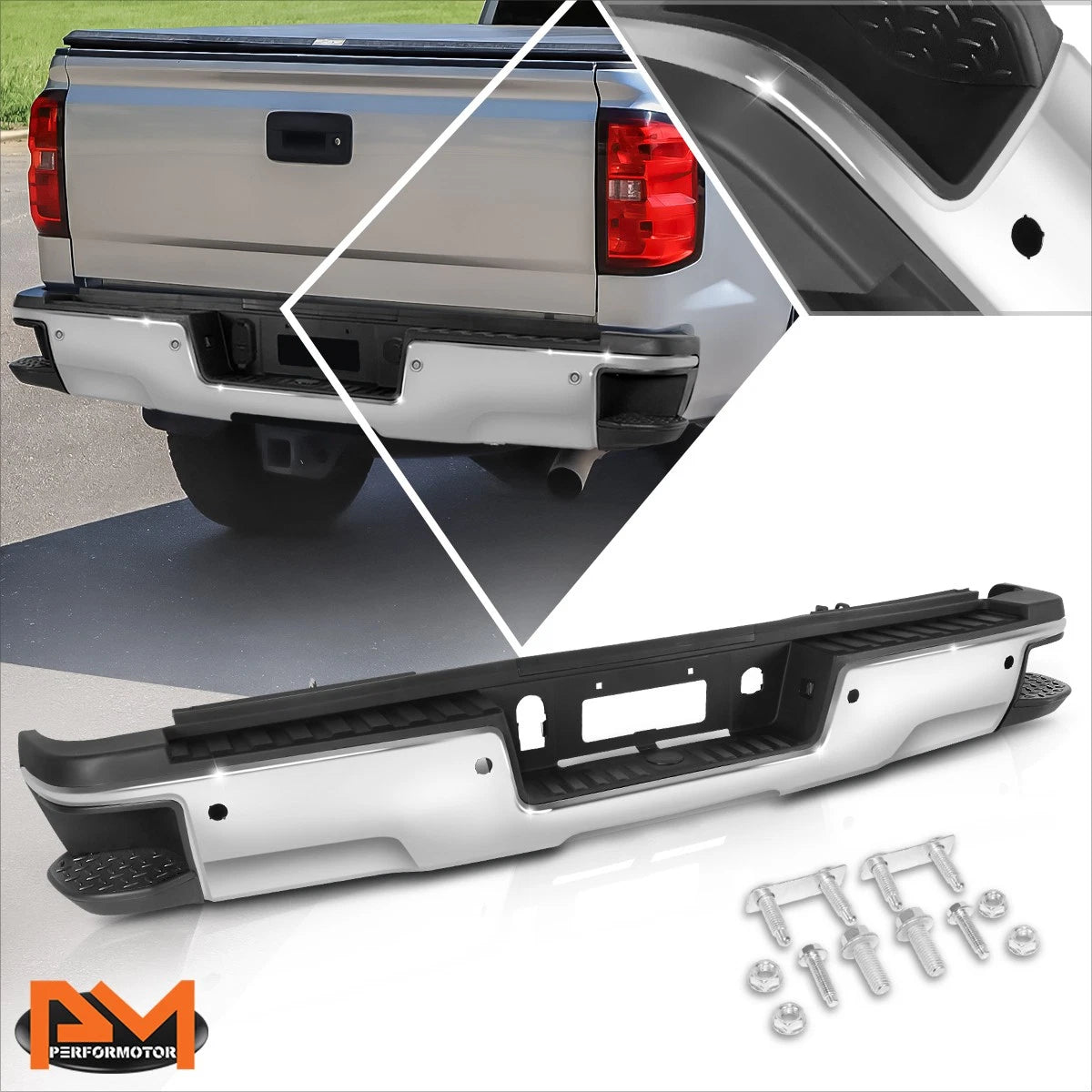 Rear Bumper for Silverado/Sierra 2500HD 3500HD (2015–2019) w/ Parking Sensors