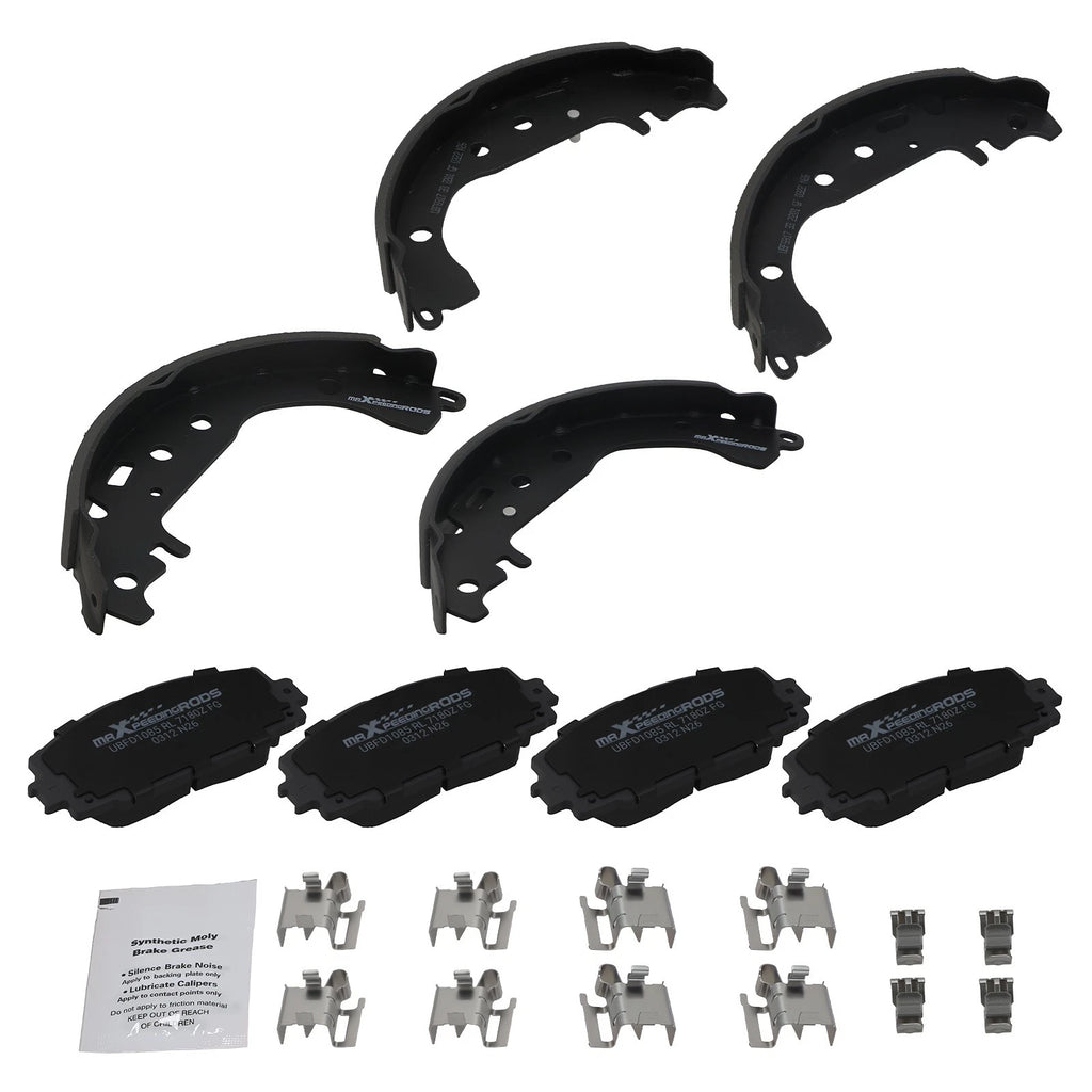 Front Ceramic Brake Pads & Rear Drum Shoes Set for Toyota Yaris (2006–2014)