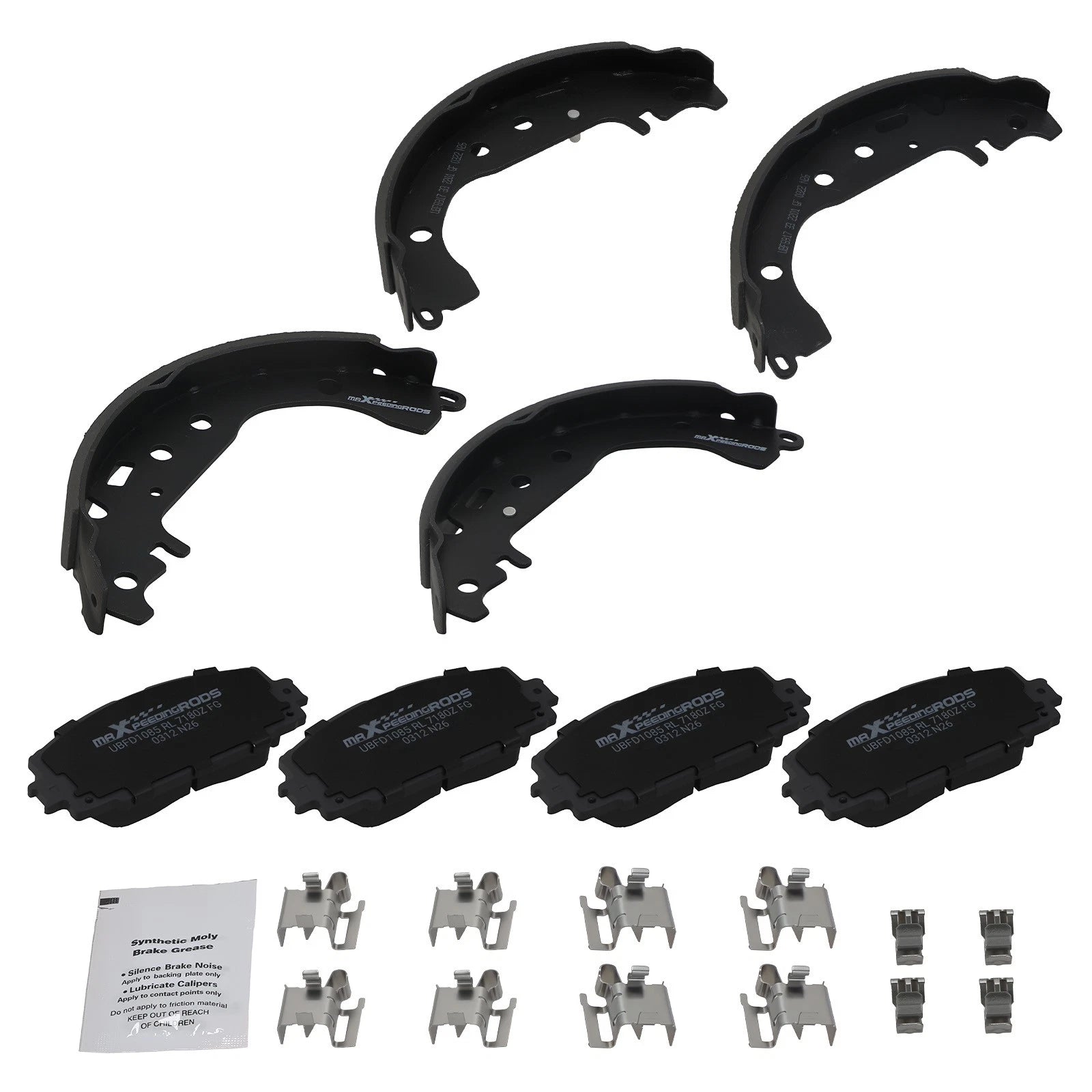 Front Ceramic Brake Pads & Rear Drum Shoes Set for Toyota Yaris (2006–2014)