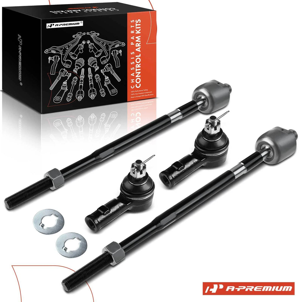 Set of 4 Outer & Inner Tie Rods for Mitsubishi Lancer (2002–2007)